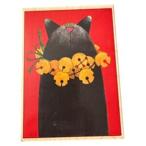 Stamps Happen Jingle Bells Christmas Cat 90258 XL Rubber Stamp NEW